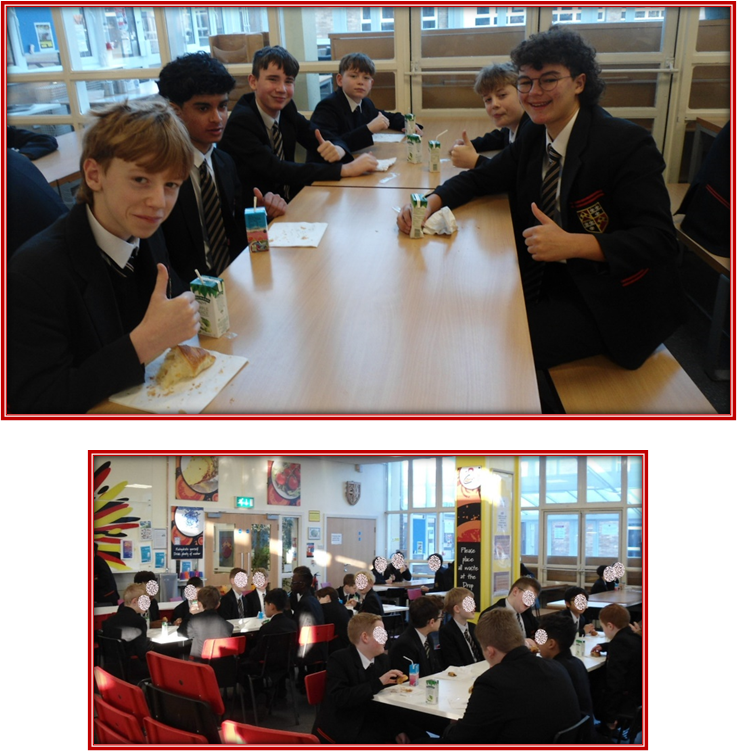 students sat eating their breakfast in the dining hall