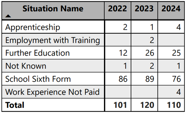 Situation of Year 11 Leavers